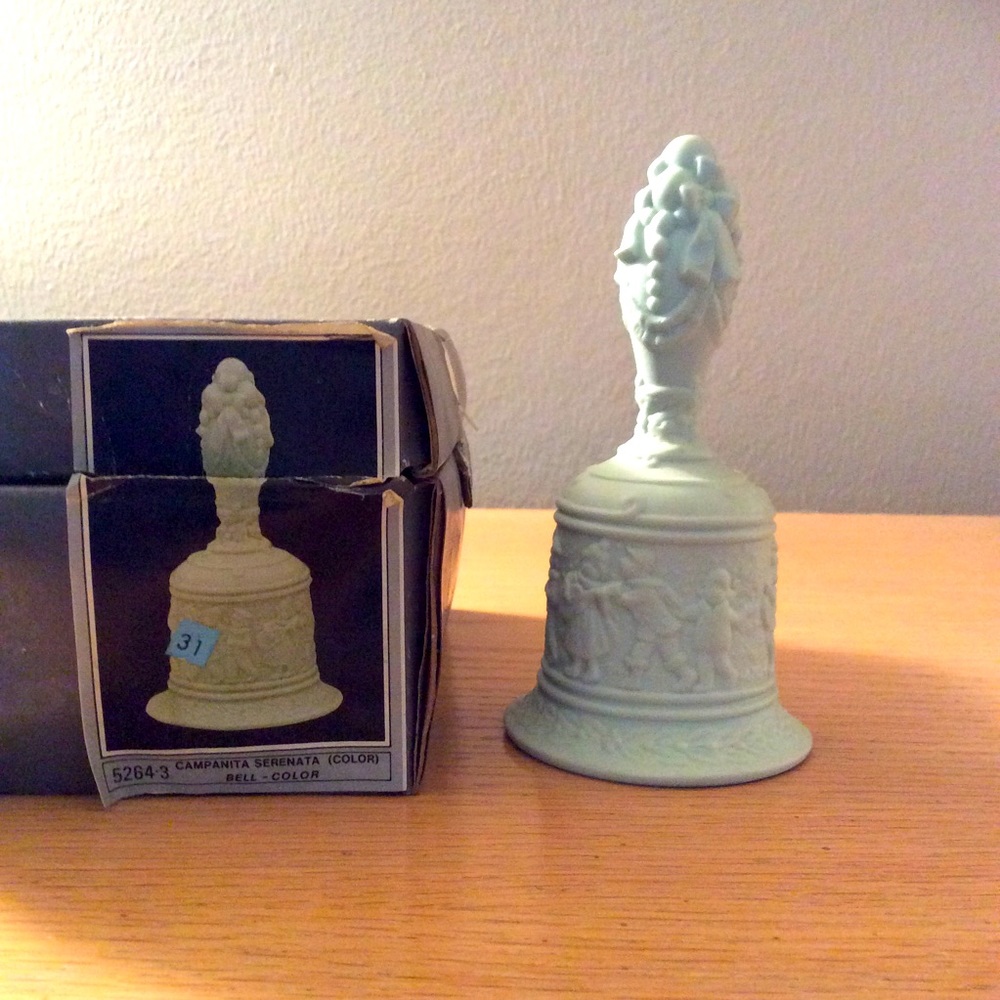 Lladro bell - light mint green